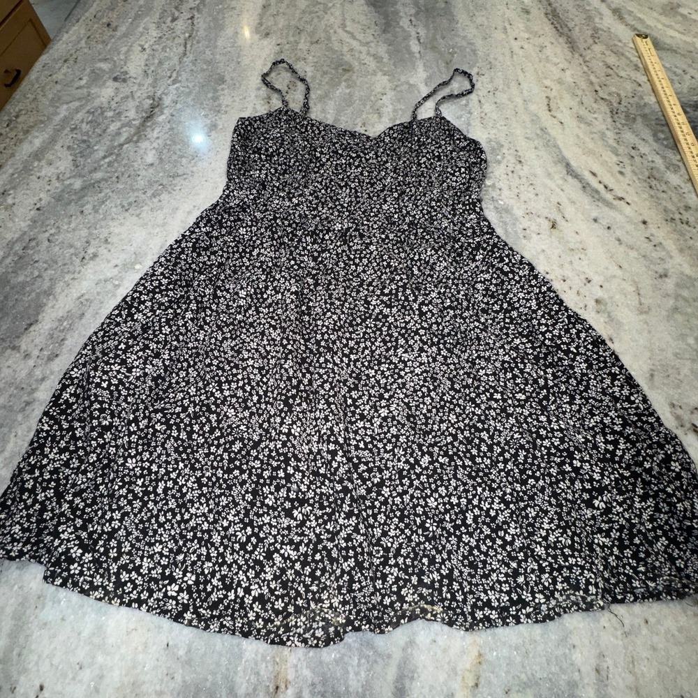 Y2K FB Sister Medium Cami Blouse Tank Top Baby Doll Black Floral Button Down - Picture 5 of 7